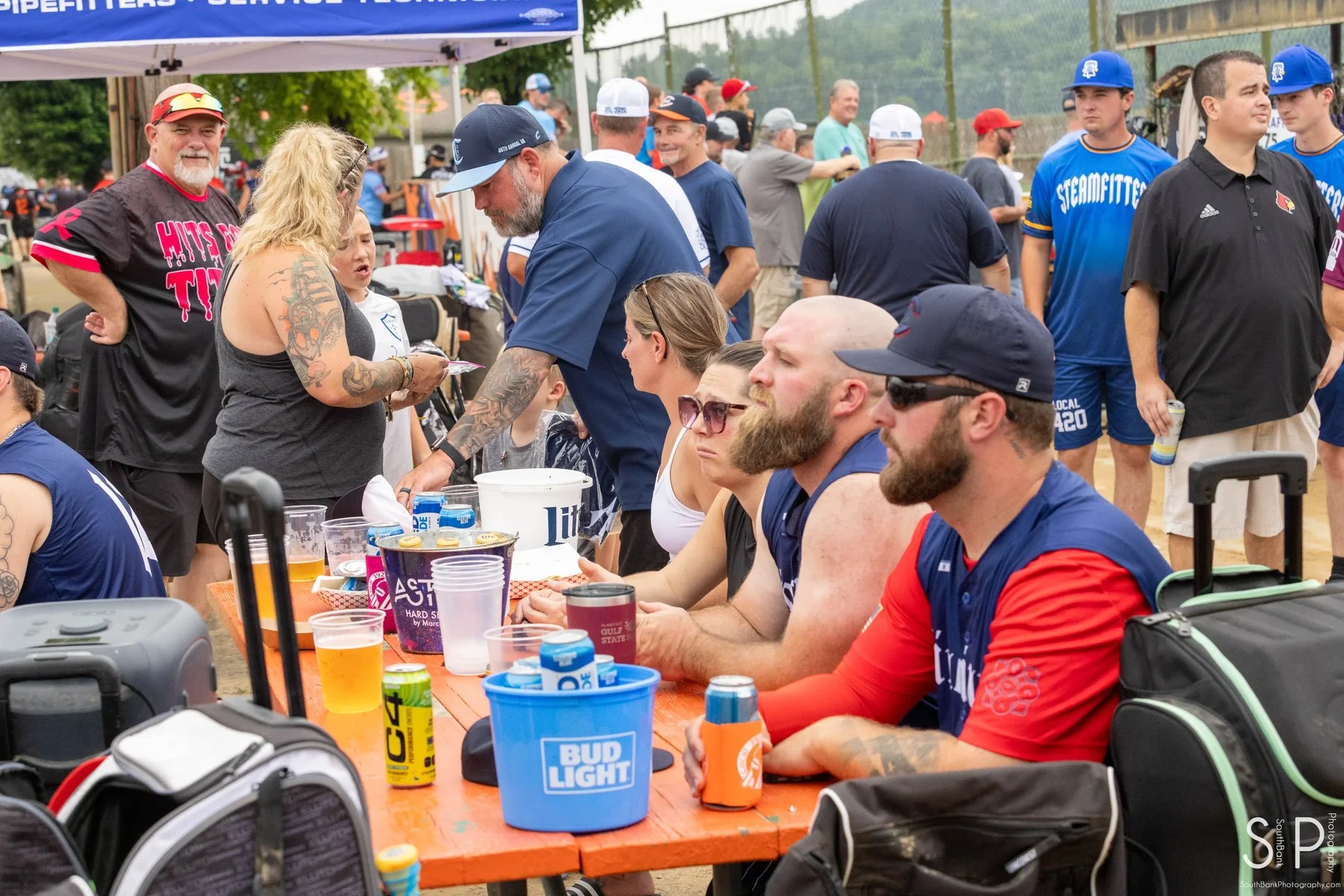 Players and guests gathered during Day 2 of the United Association Softball Tournament